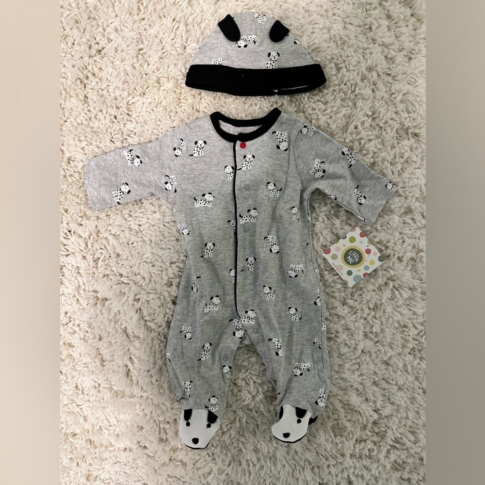 NWT little Me dog print set size newborn